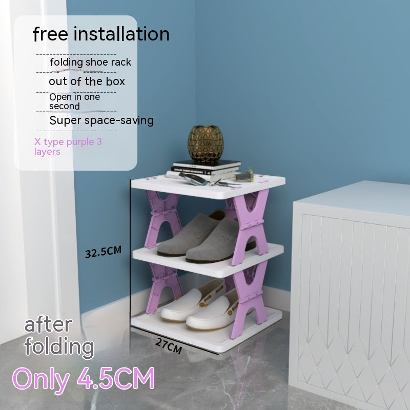 Kunststoff-Installationsfreies Schuhregal Aufbewahrung Schuhregal Klappschuhschrank