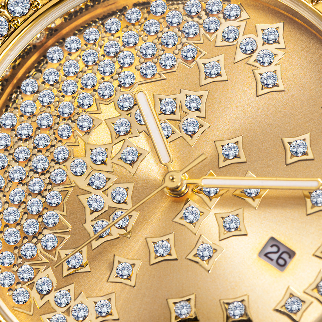 Kreative Herrenuhr mit Sternen und Diamanten